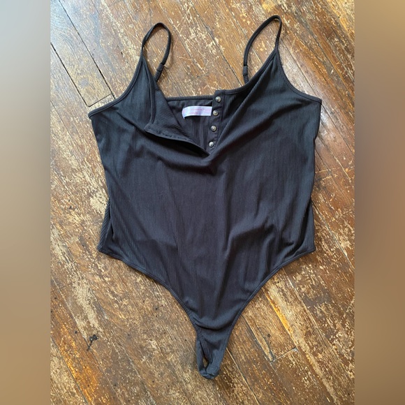 NoBo Ribbed Black Bodysuit w/ Button Details Size XXL - Picture 1 of 6